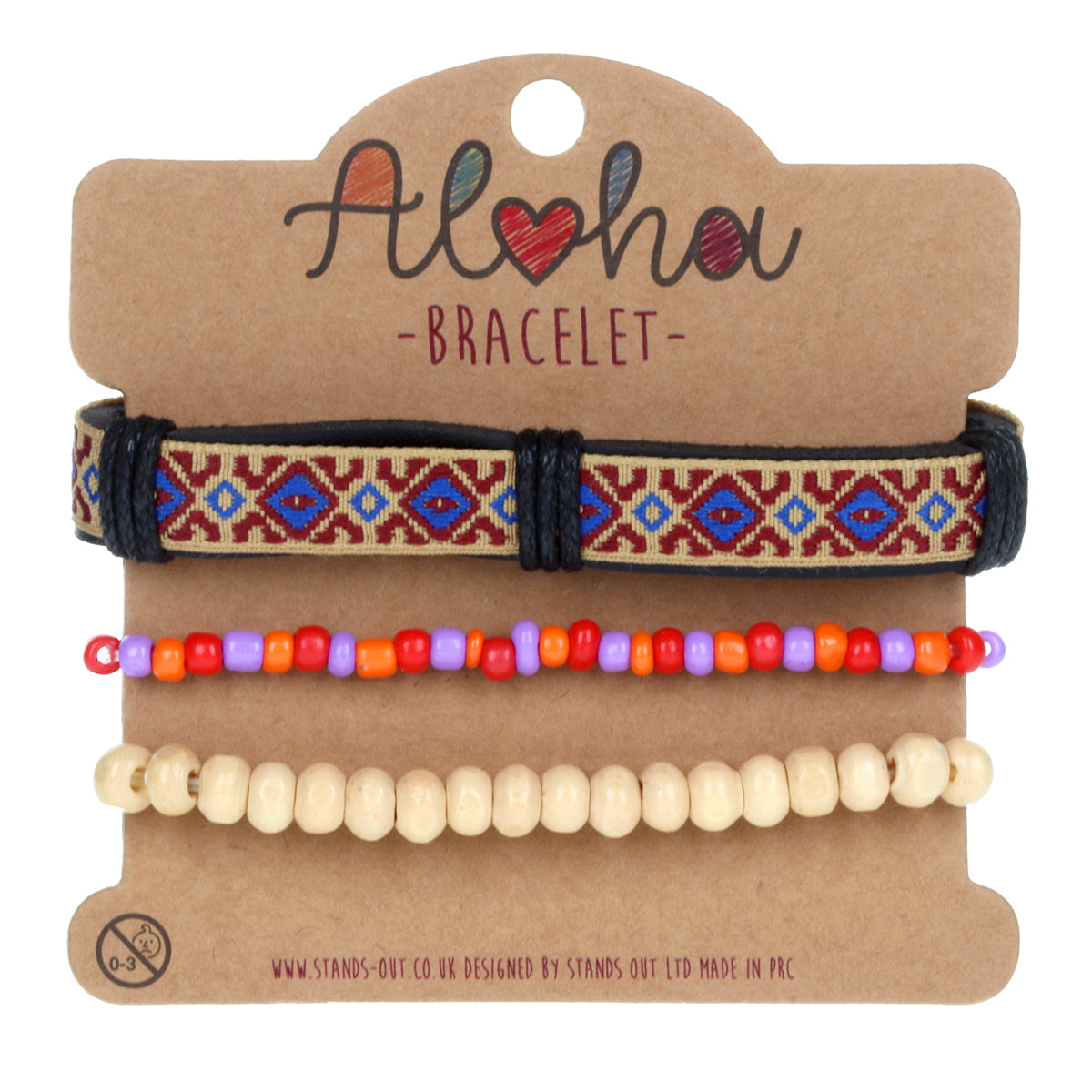 AL008 - Aloha Festival Multi Stack Bracelets - Leather Cream