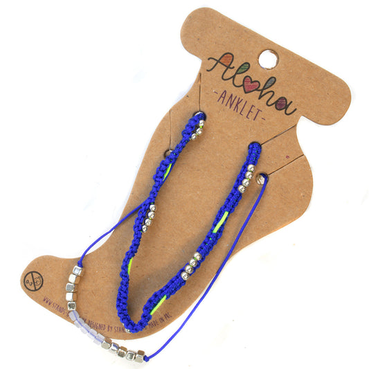 Aloha Summer Anklet Bracelet - Electric Blue