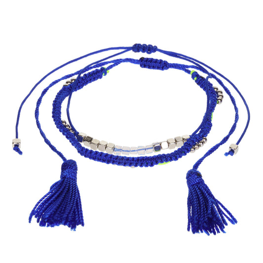 Aloha Summer Anklet Bracelet - Electric Blue