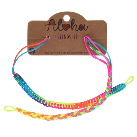 AL059 - Aloha Woven Friendship Bracelets - Multicoloured Braids