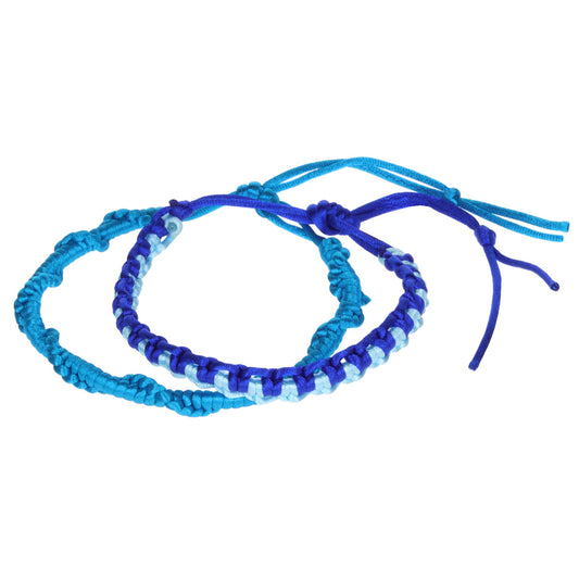 AL060 - Aloha Woven Friendship Bracelets - Blue Braids