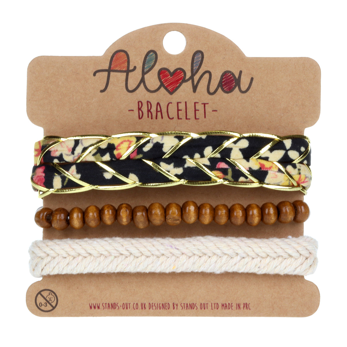 AL063 - Aloha Festival Multi Stack Bracelets - Chunky Flower Braid