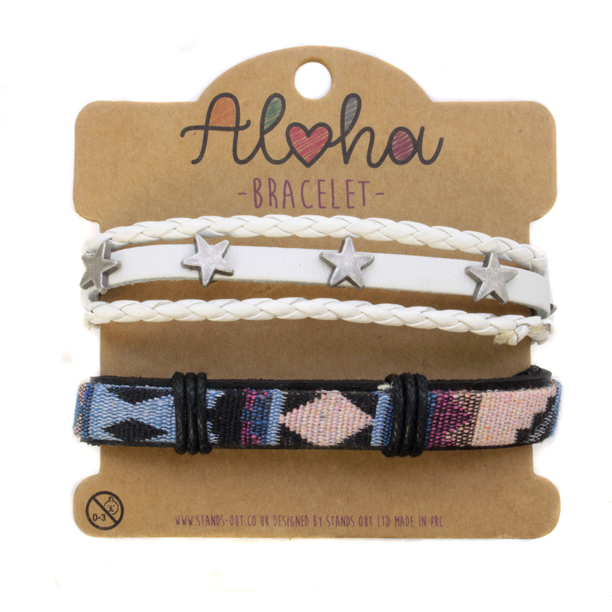 AL117 - Aloha Festival Multi Stack Bracelets - Multicoloured/Star Studs