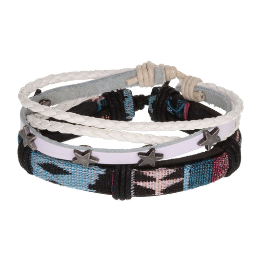 AL117 - Aloha Festival Multi Stack Bracelets - Multicoloured/Star Studs