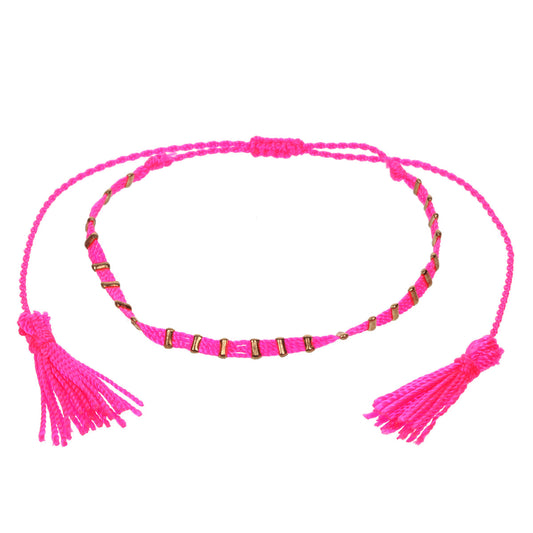 AN3 - Hot Pink And Gold Anklet