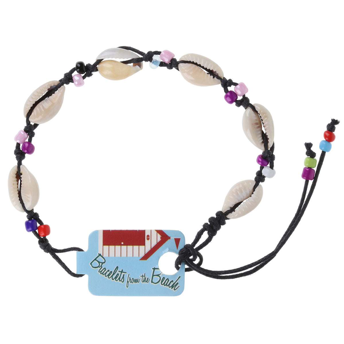 Seashell Beach Bracelet - Black/6 shells