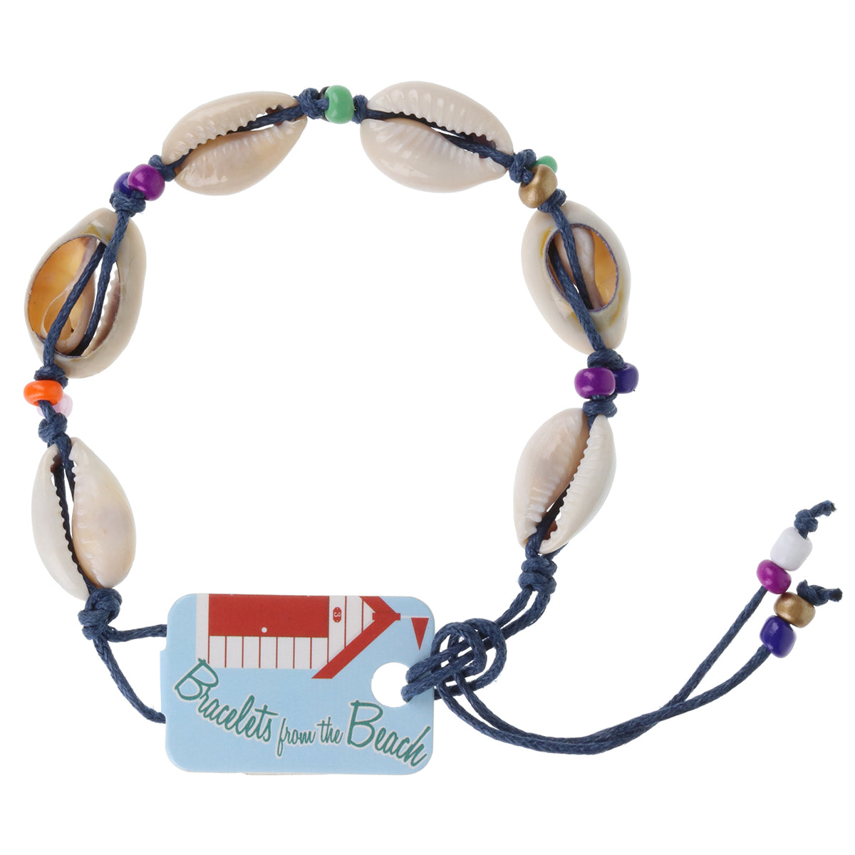 Seashell Beach Bracelet - Navy/6 Shells