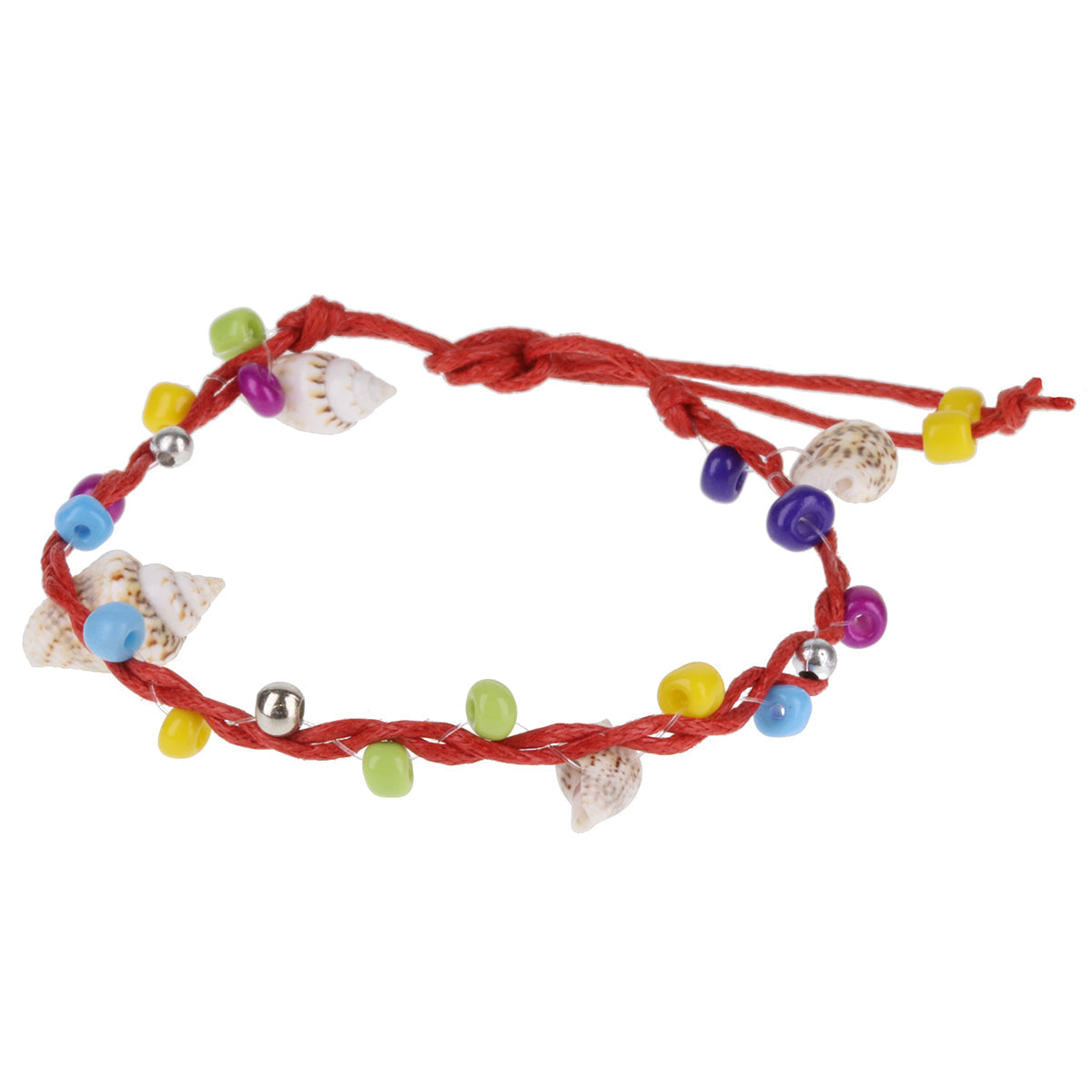 Seashell Beach Bracelet - Red/Small Shells