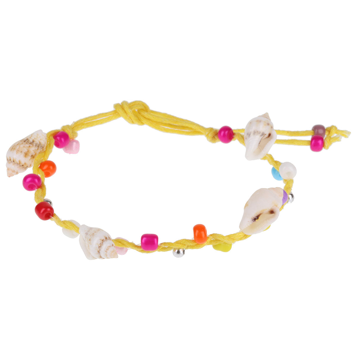 Seashell Beach Bracelet - Bright Yellow/Small Shells
