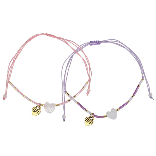 Best Friend Bracelets - White Hearts