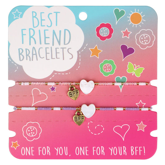 Best Friend Bracelets - White Hearts