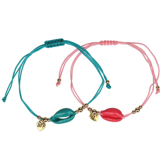 Best Friend Bracelets - Pink And Green Shells