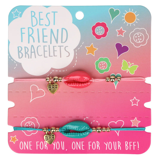 Best Friend Bracelets - Pink And Green Shells