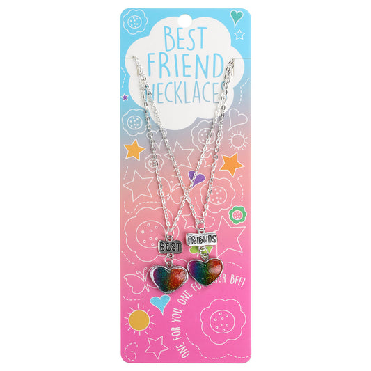 Best Friends Necklace - Rainbow Hearts
