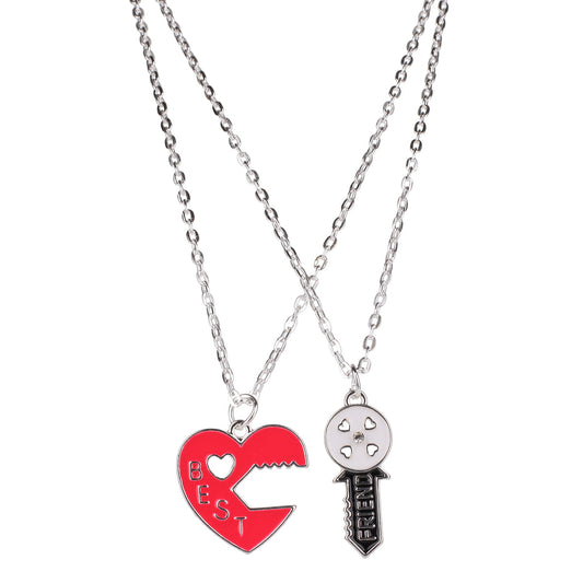 Best Friends Necklace - Key & Heart