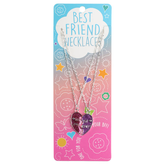 Best Friends Necklace - Glitter Split Heart