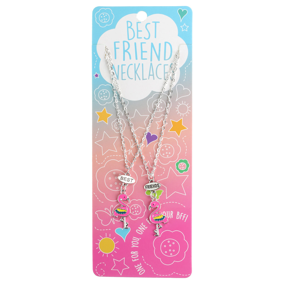 Best Friends Necklace - Flamingos