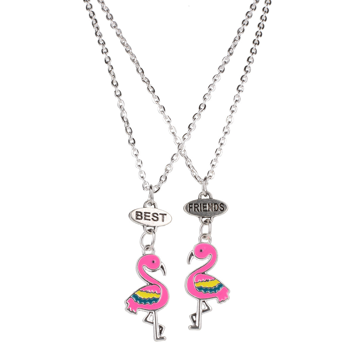 Best Friends Necklace - Flamingos
