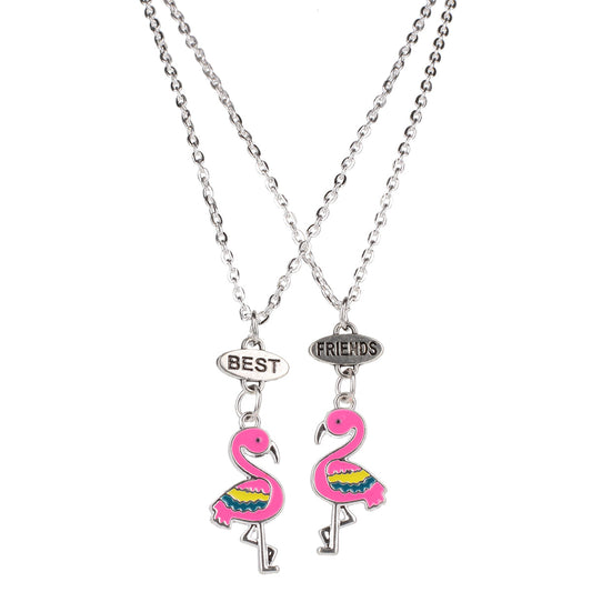 Best Friends Necklace - Flamingos
