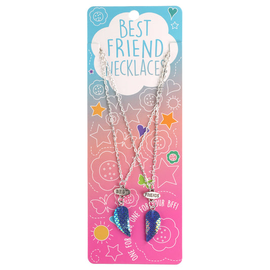 Best Friends Necklace - Mermaid Split Heart