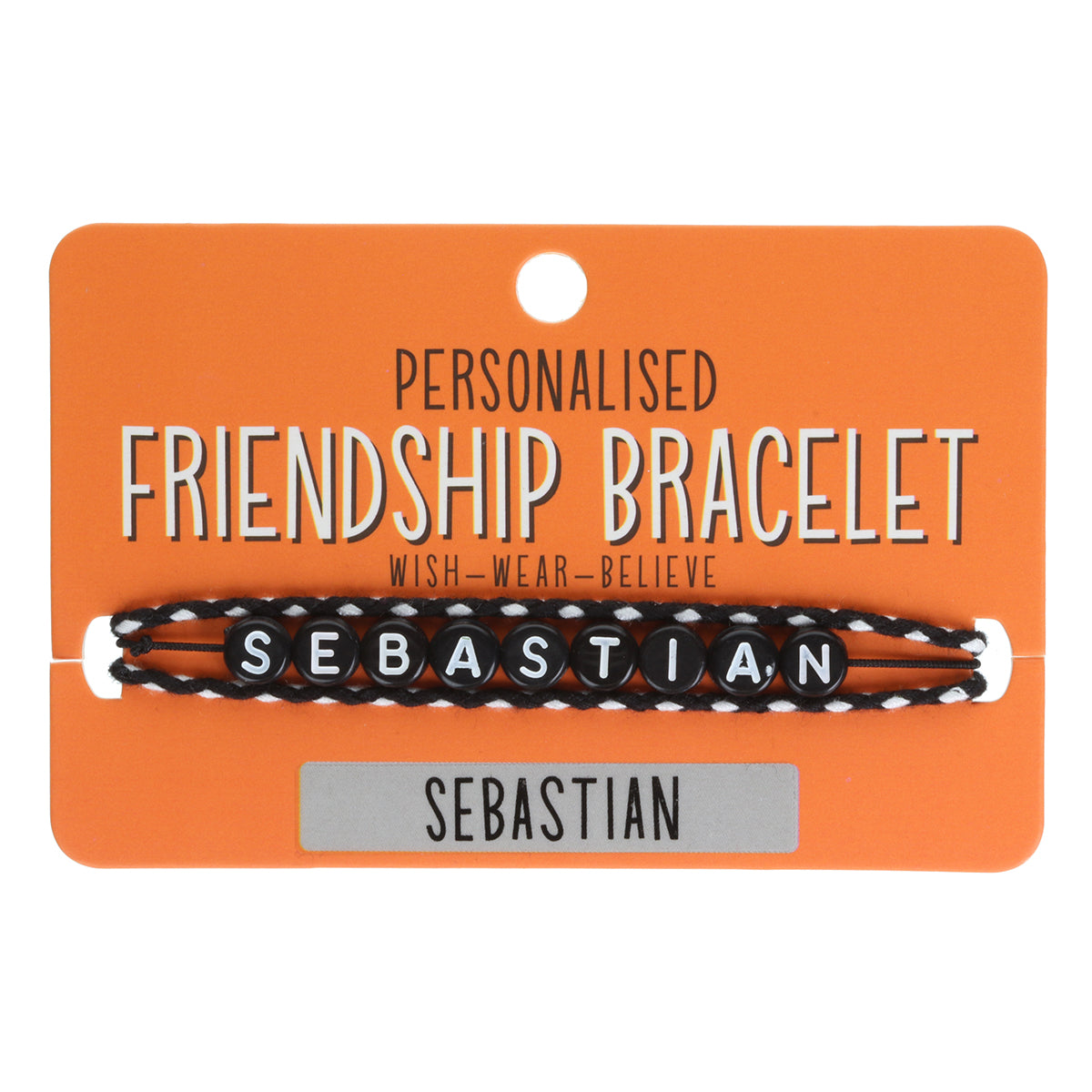 BP093 - Boys Personalised Bracelet - Sebastian