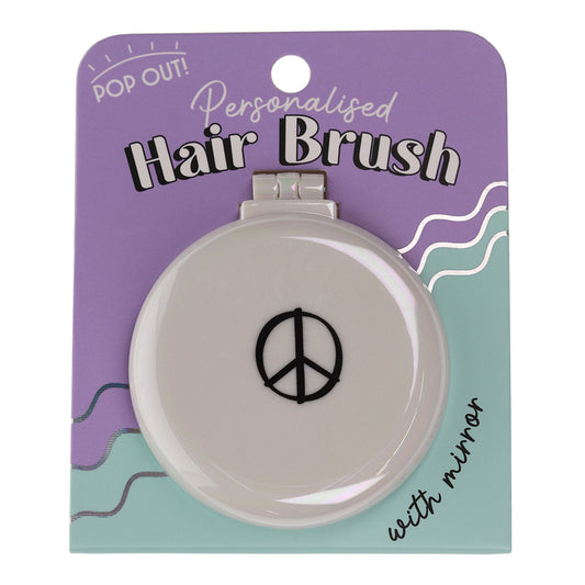 BR014 - Hair Brush - Peace Symbol