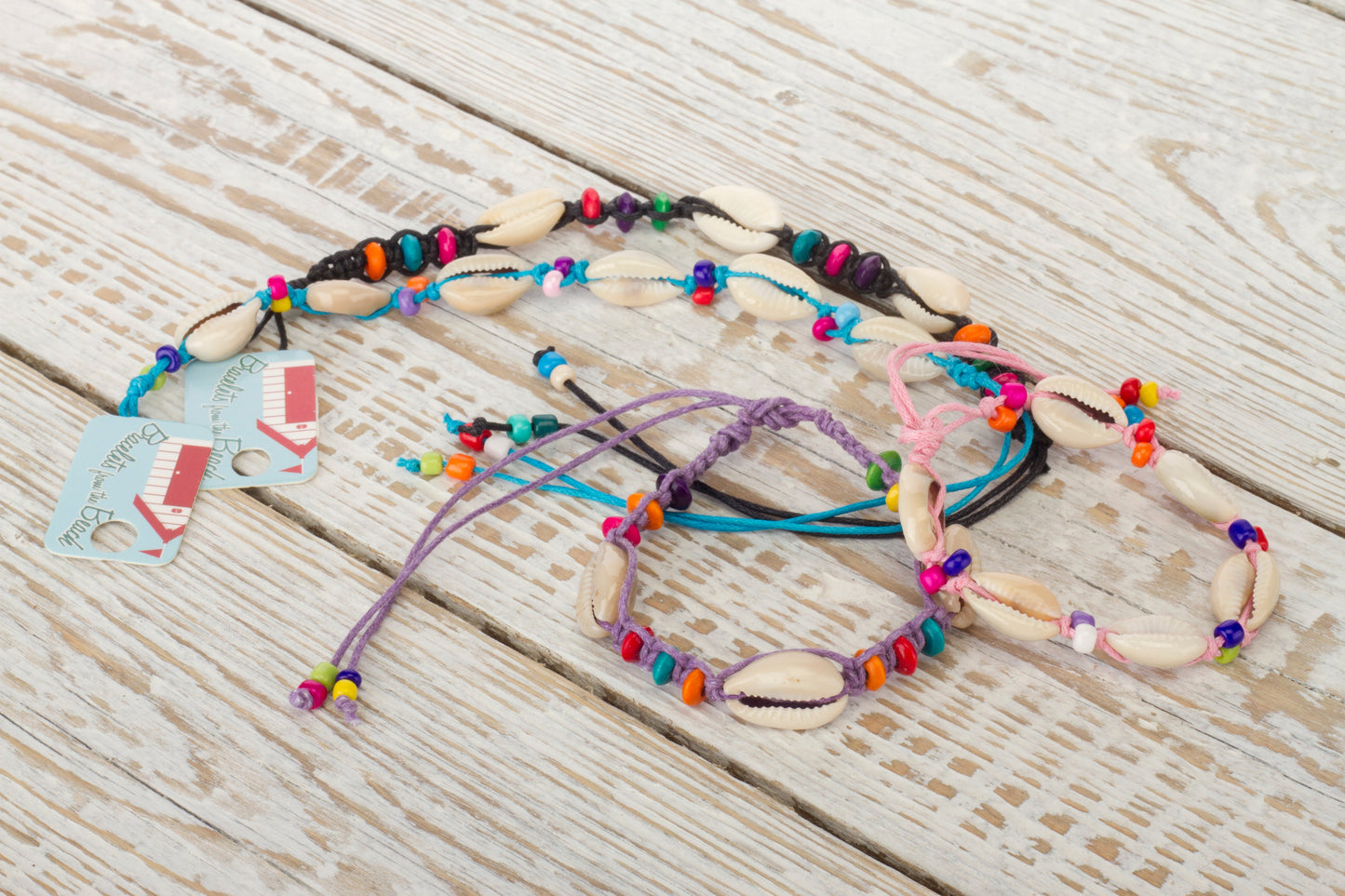 Seashell Beach Bracelet - Pink/6 Shells