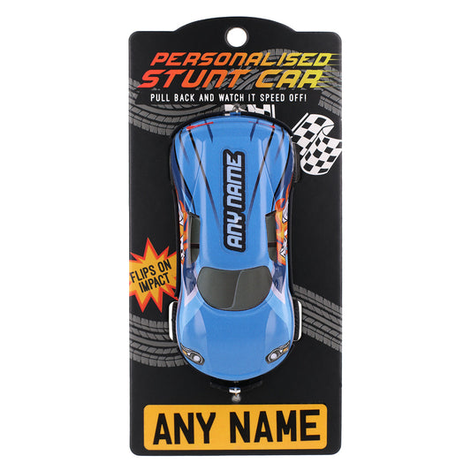 CA003 - Blue Personalised Stunt Car - Make Any Name