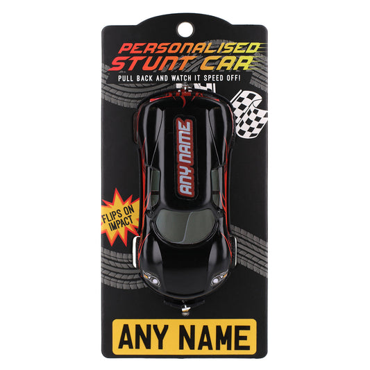 Black Personalised Stunt Car - Make Any Name