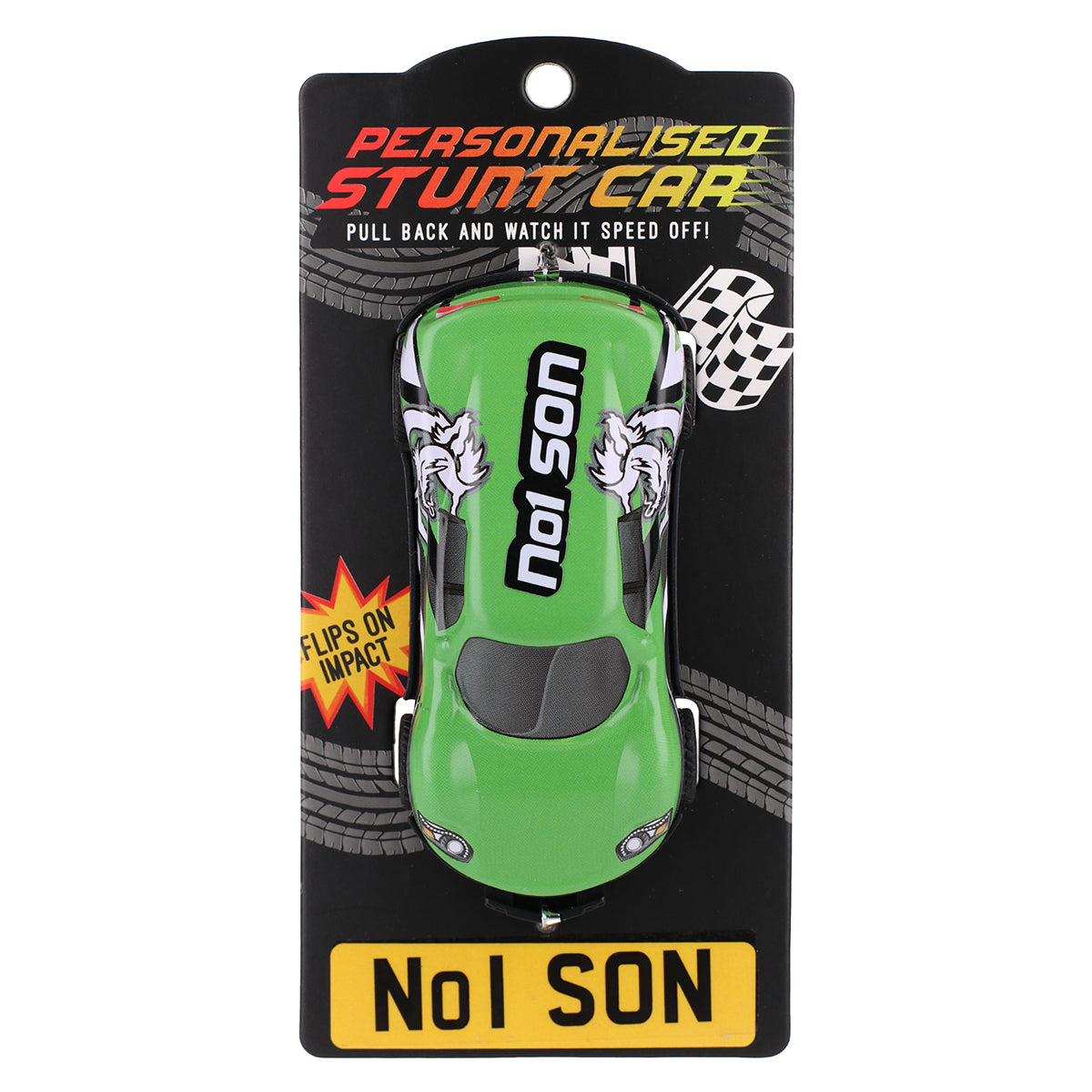 CA006 - Green Personalised Stunt Car - No 1 Son
