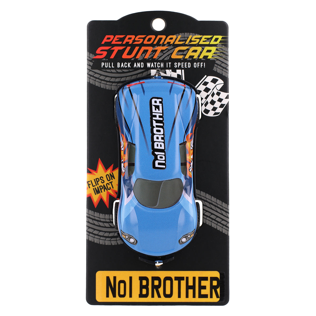 CA007 - Blue Personalised Stunt Car - No 1 Brother