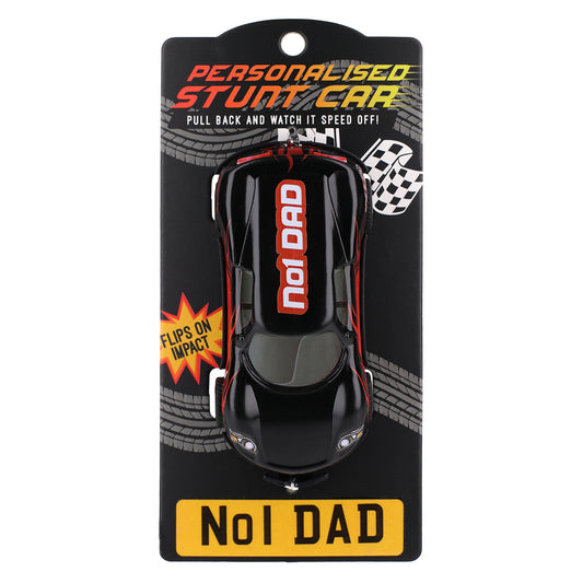 Black Personalised Stunt Car - No 1 Dad