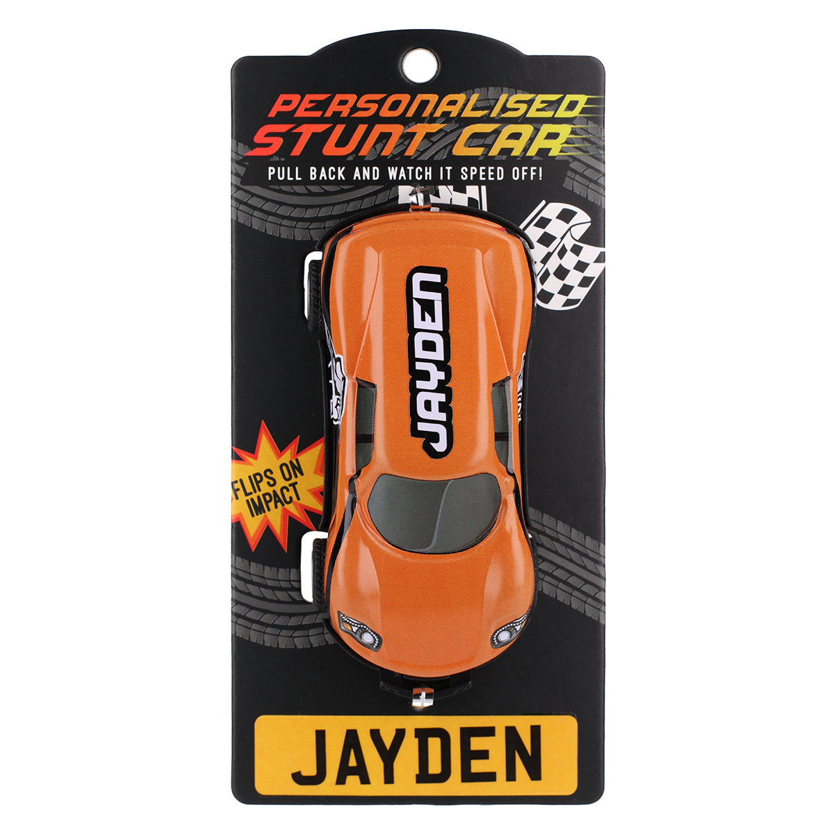 CA077 - Orange Personalised Stunt Car - Jayden