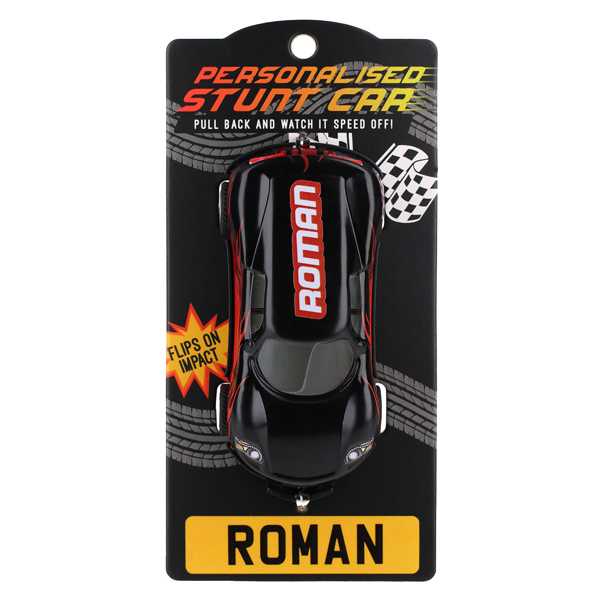 CA120 - Black Personalised Stunt Car - Roman