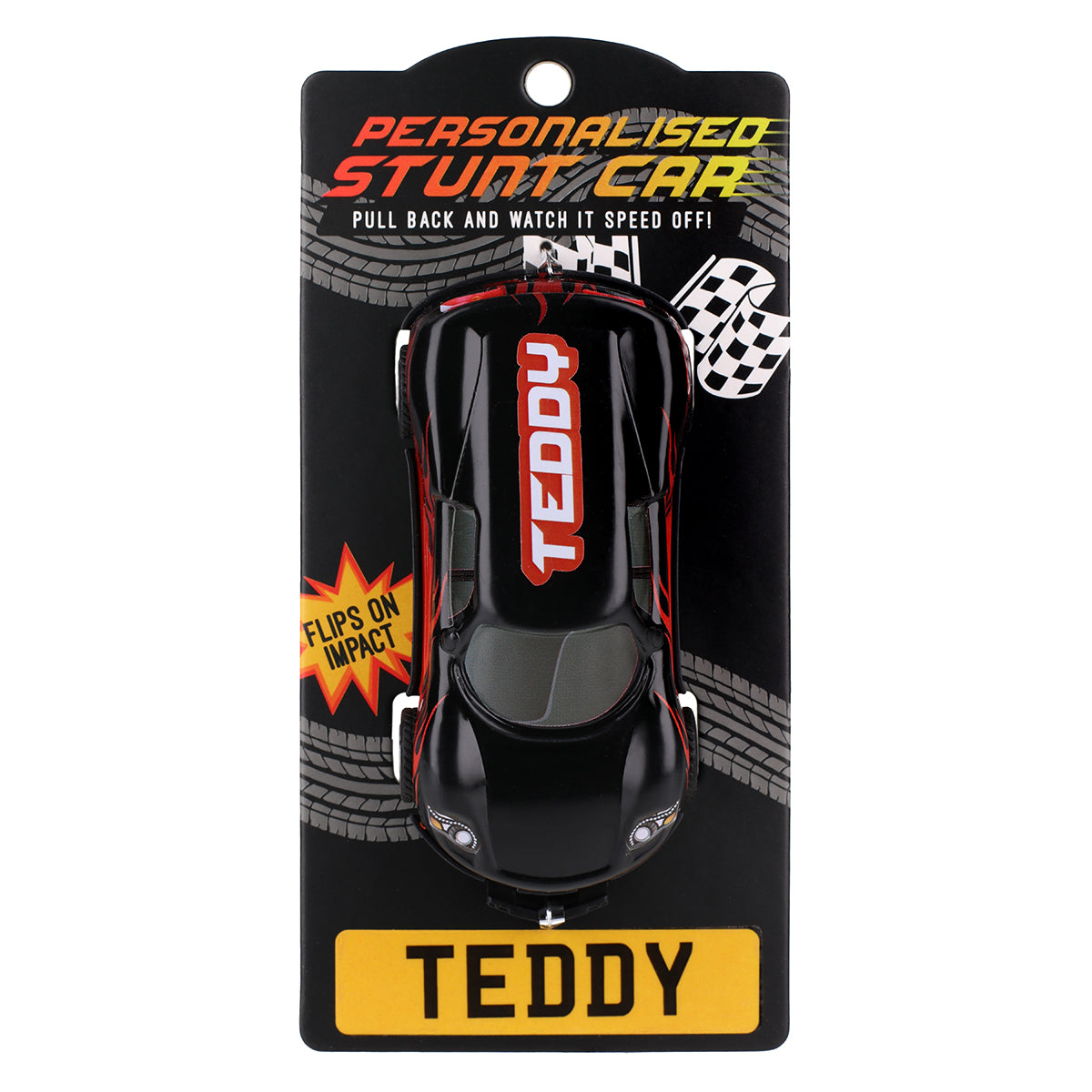 CA132 - Black Personalised Stunt Car - Teddy