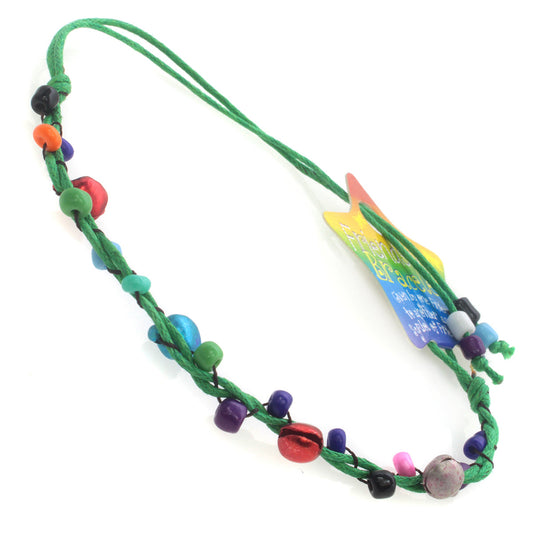 FB-B4 - Multicoloured Knotted Friendship Bracelet With Orange, Yellow And Purple Braids