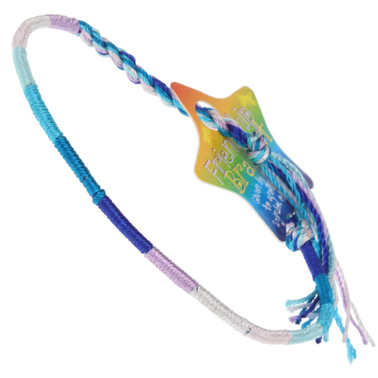 FB-C1 - Multicoloured Blue, Purple And White Wrapped Friendship Bracelet