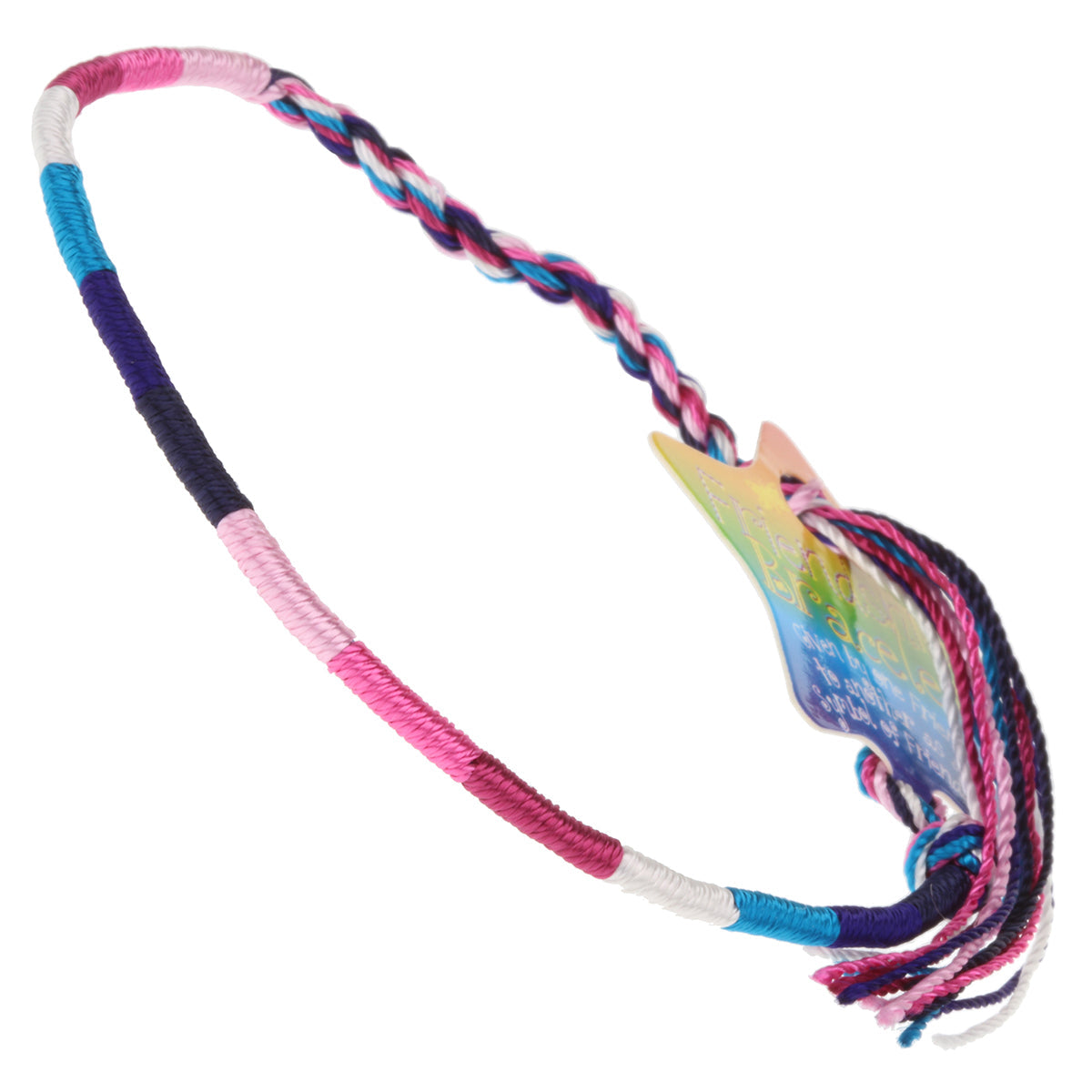 FB-C2 - Multicoloured Pink, Blue And Black Wrapped Friendship Bracelet