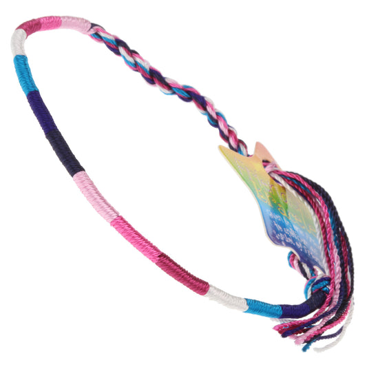FB-C2 - Multicoloured Pink, Blue And Black Wrapped Friendship Bracelet