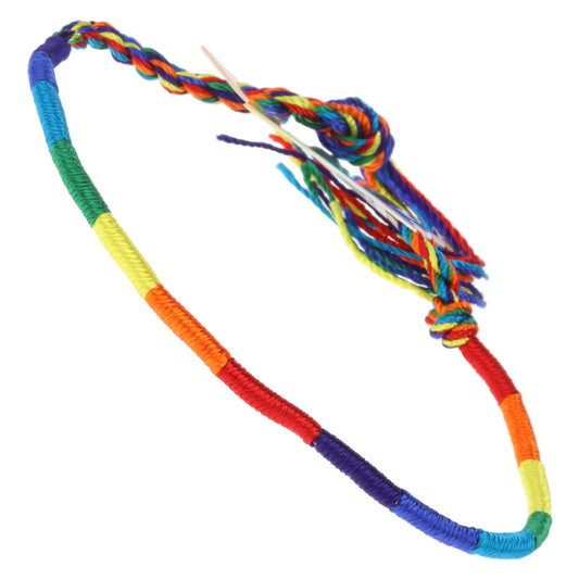 Multicoloured Green, Orange And Blue Wrapped Friendship Bracelet