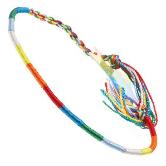 Multicoloured Yellow, Red And Green Wrapped Friendship Bracelet