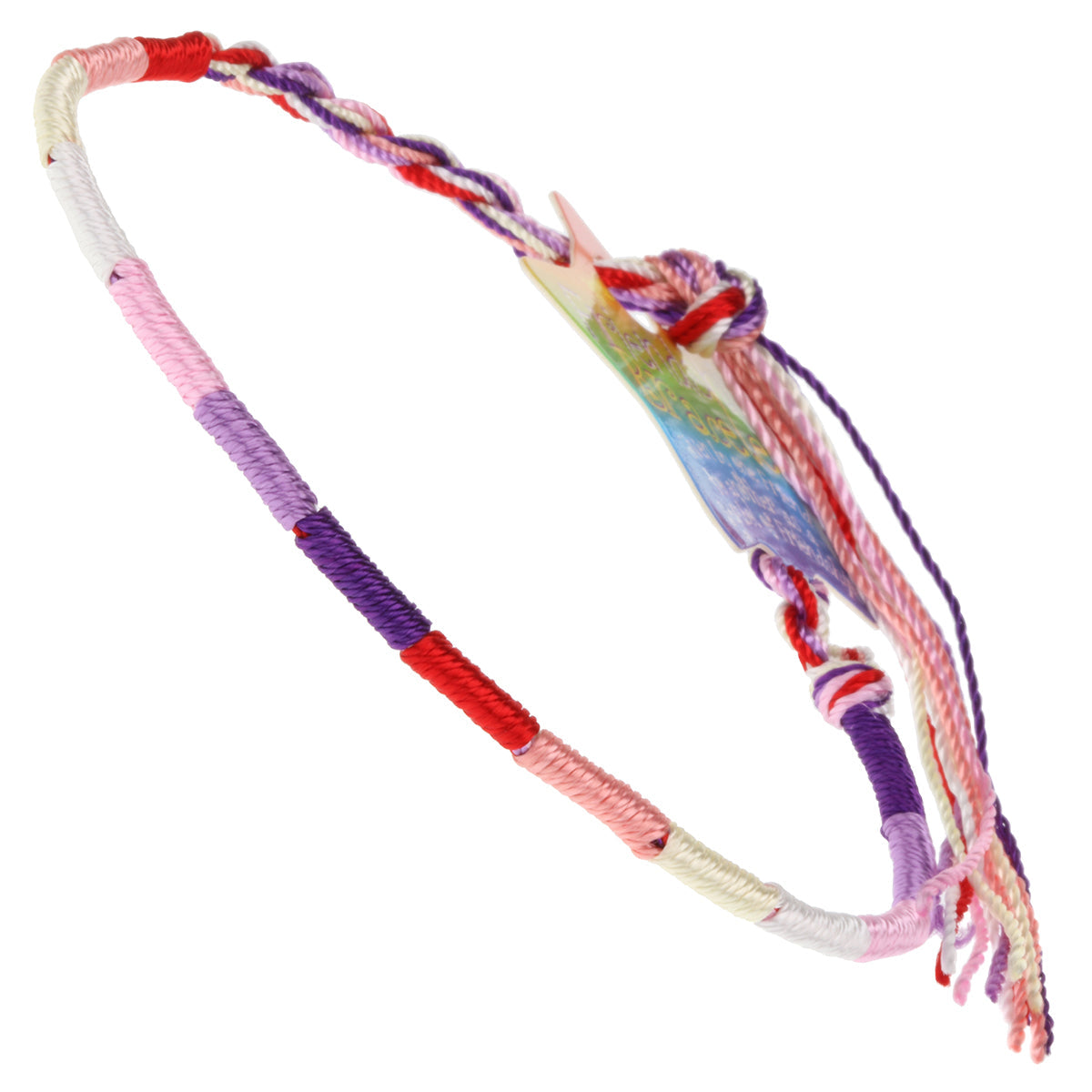 FB-C5 - Multicoloured Pink, Purple And Red Wrapped Friendship Bracelet