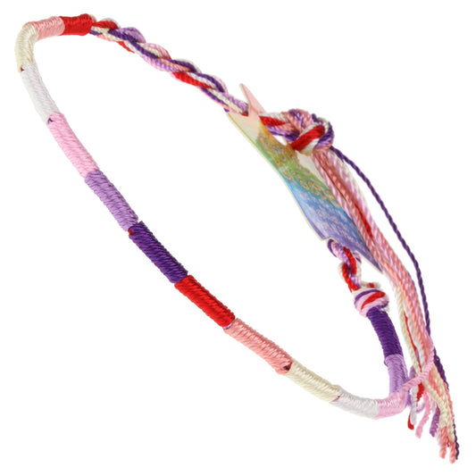 FB-C5 - Multicoloured Pink, Purple And Red Wrapped Friendship Bracelet