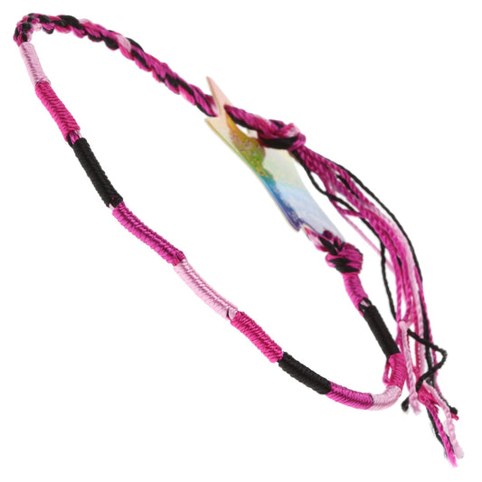 FB-C6 - Multicoloured Pink And Black Wrapped Friendship Bracelet