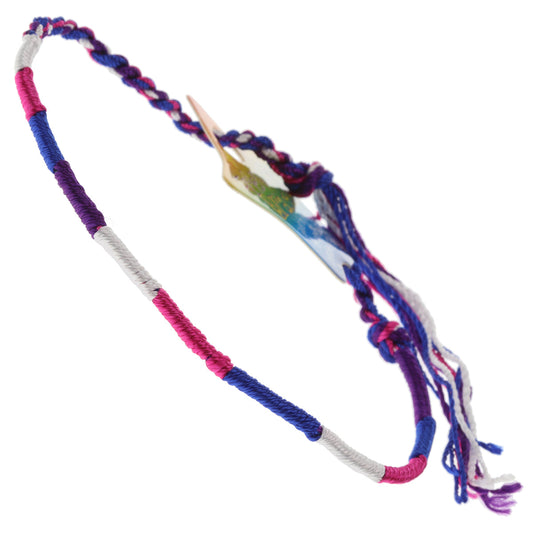 Multicoloured Navy, Pink And Purple Wrapped Friendship Bracelet