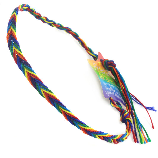 Multicoloured Blue, Yellow, Red And Orange Braided Friendship Bracelet