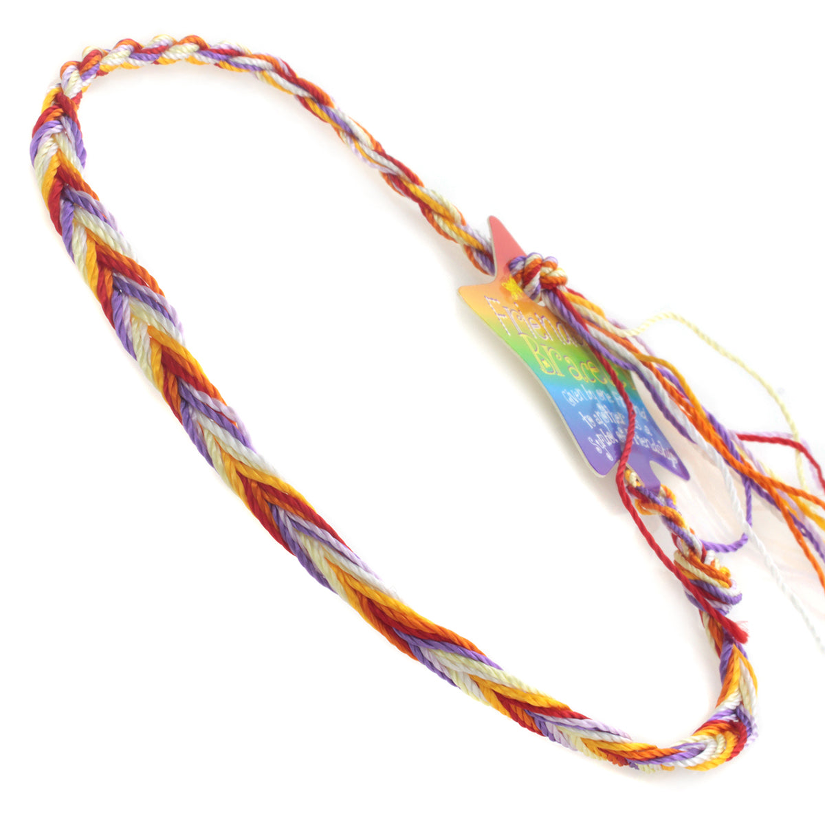 FB-D9 - Multicoloured Purple, Red, Orange And White Friendship Bracelet