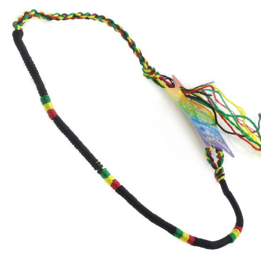 FB-E4 - Multicoloured Lilac Wrapped Friendship Bracelet With Purple, White And Green Stripes