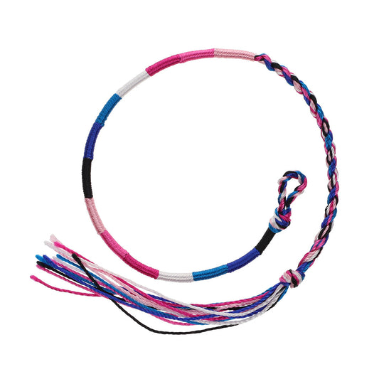 FB-C2 - Multicoloured Pink, Blue And Black Wrapped Friendship Bracelet