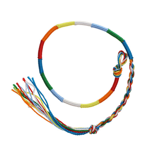 Multicoloured Yellow, Red And Green Wrapped Friendship Bracelet